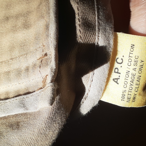 A.P.C. Single Breasted Short Classic Beige Tan Camel Cotton Trenchcoat Size 34 - Picture 10 of 10